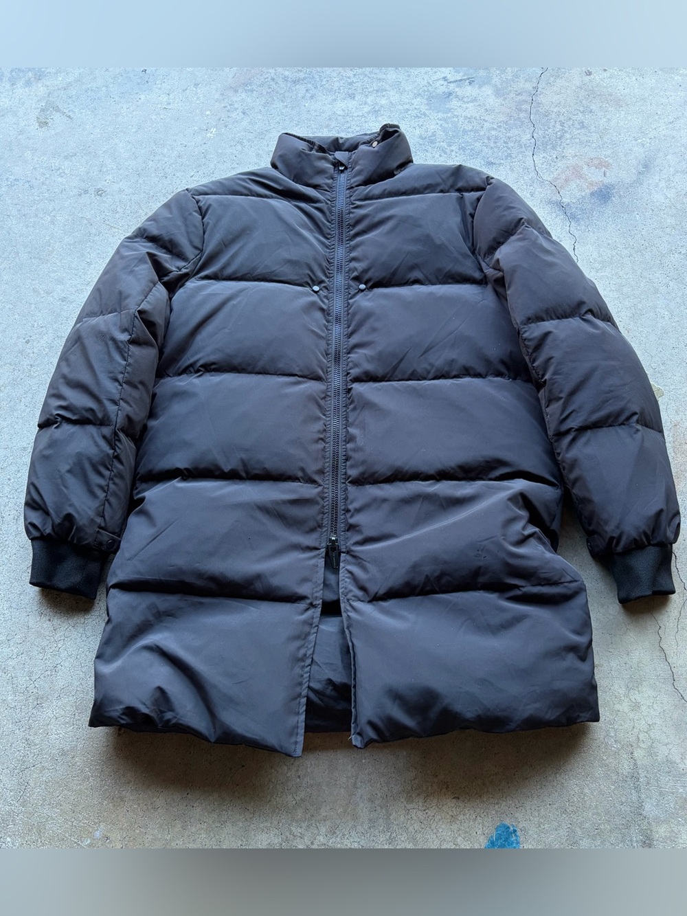 The Arrivals Coat Black Long Down Puffer Zip Padded Winter Parka NYC

Size Mens